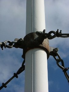 Past the flagpole of a Constitution