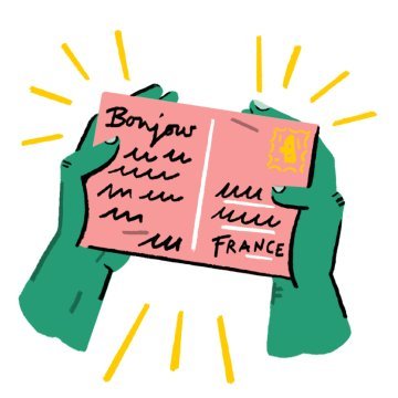 Eine europäische Grußkarte an den französischen Nachbarn