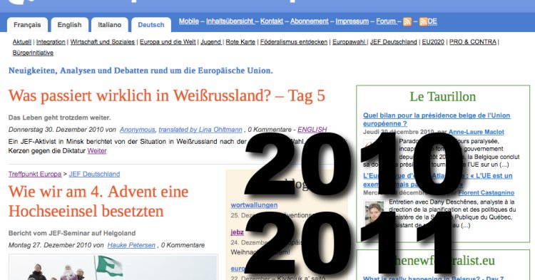 Editorial: Rückblick 2010 & Ausblick 2011