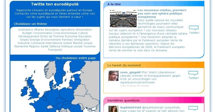 Lancement de Tweet your MEP : Twitter pour rapprocher eurodéputés et citoyens
