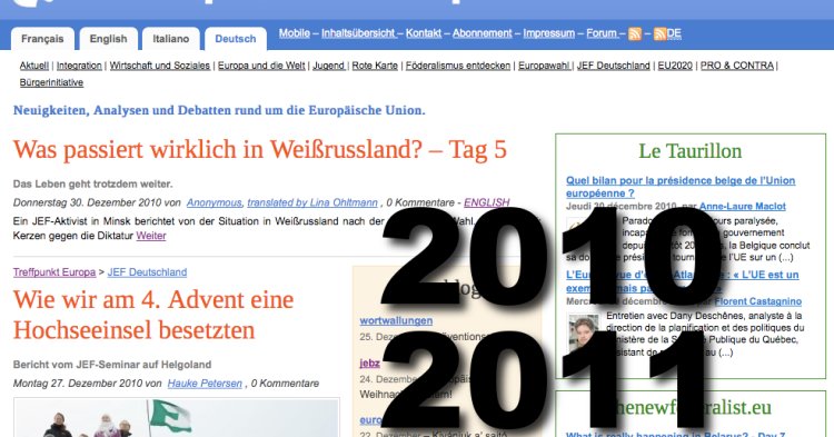 Editorial: Rückblick 2010 & Ausblick 2011
